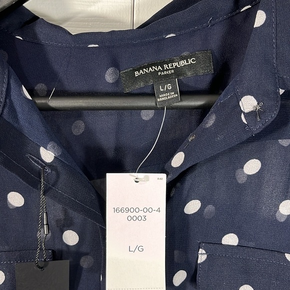 NWT Banana republic Parker polka dot sheer shirt - Picture 4 of 9